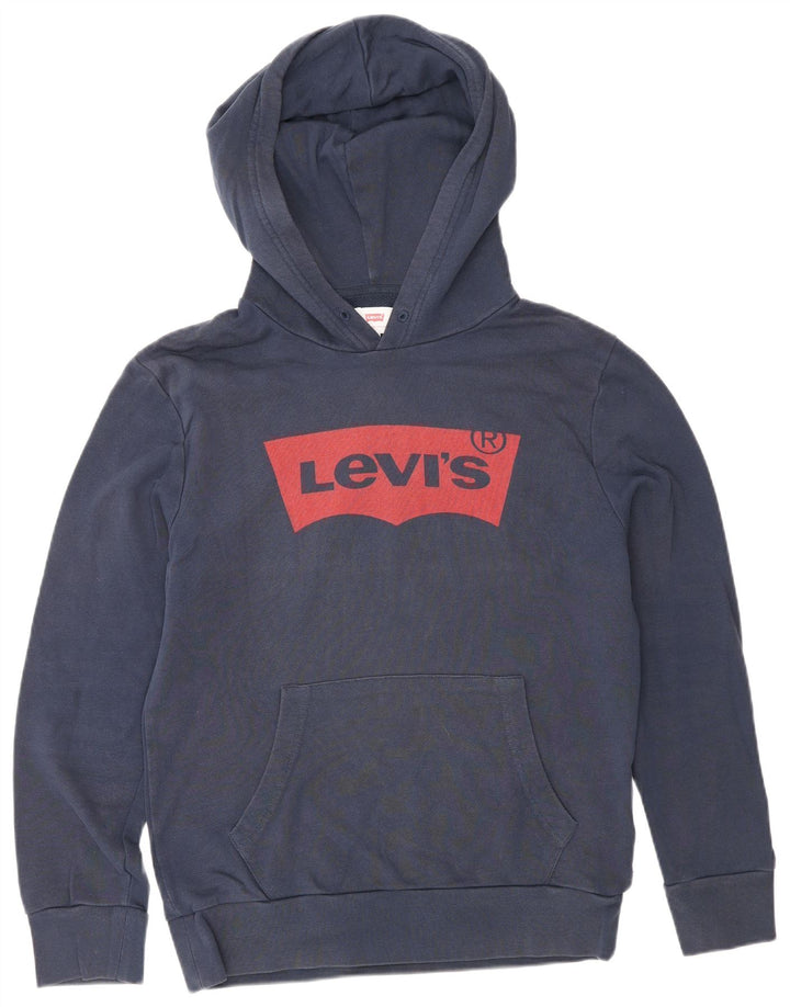 Levi's Mens Graphic Hoodie Jumper Small Navy Blue Cotton