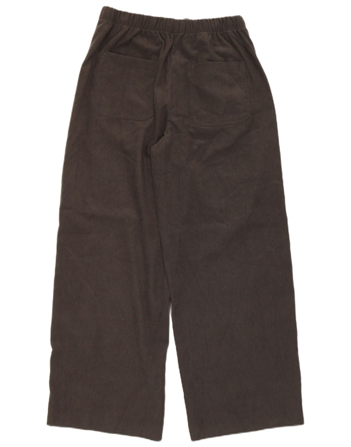 Pantaloni chino a gamba larga da donna ZARA UK 12 Poliestere grigio medio