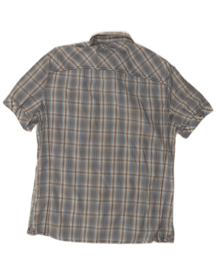 PEPE Jeans Chemise Slim Fit à Manches Courtes Homme Bleu Moyen à Carreaux Coton