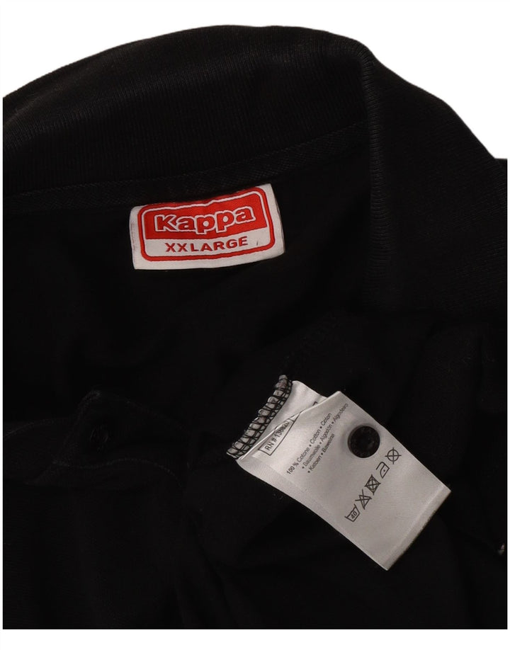Kappa Mens Polo Shirt 2XL Black Cotton
