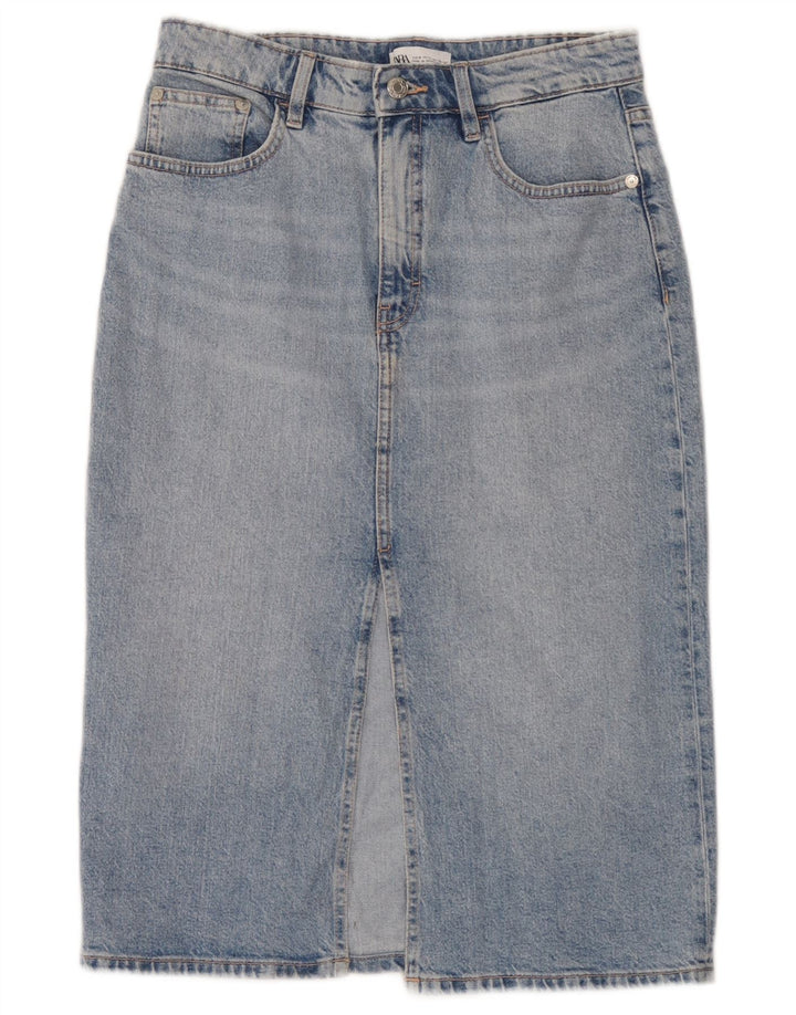 Fusta de blugi pentru femei Zara Medium W28 Albastru