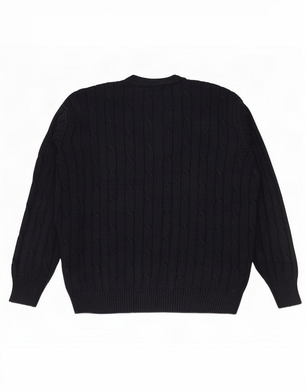 Conte of Florence Mens Boat Neck Jumper Sweater Large Navy Blue