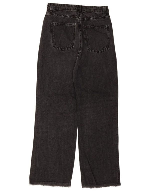 Женские джинсы Zara с высокой посадкой и широкими штанинами EU 38 Small W28 L29, черные
