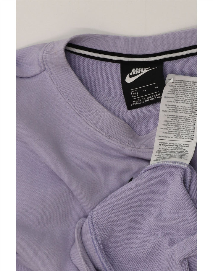 Felpa con grafica Nike da donna, maglione UK 14, cotone viola medio