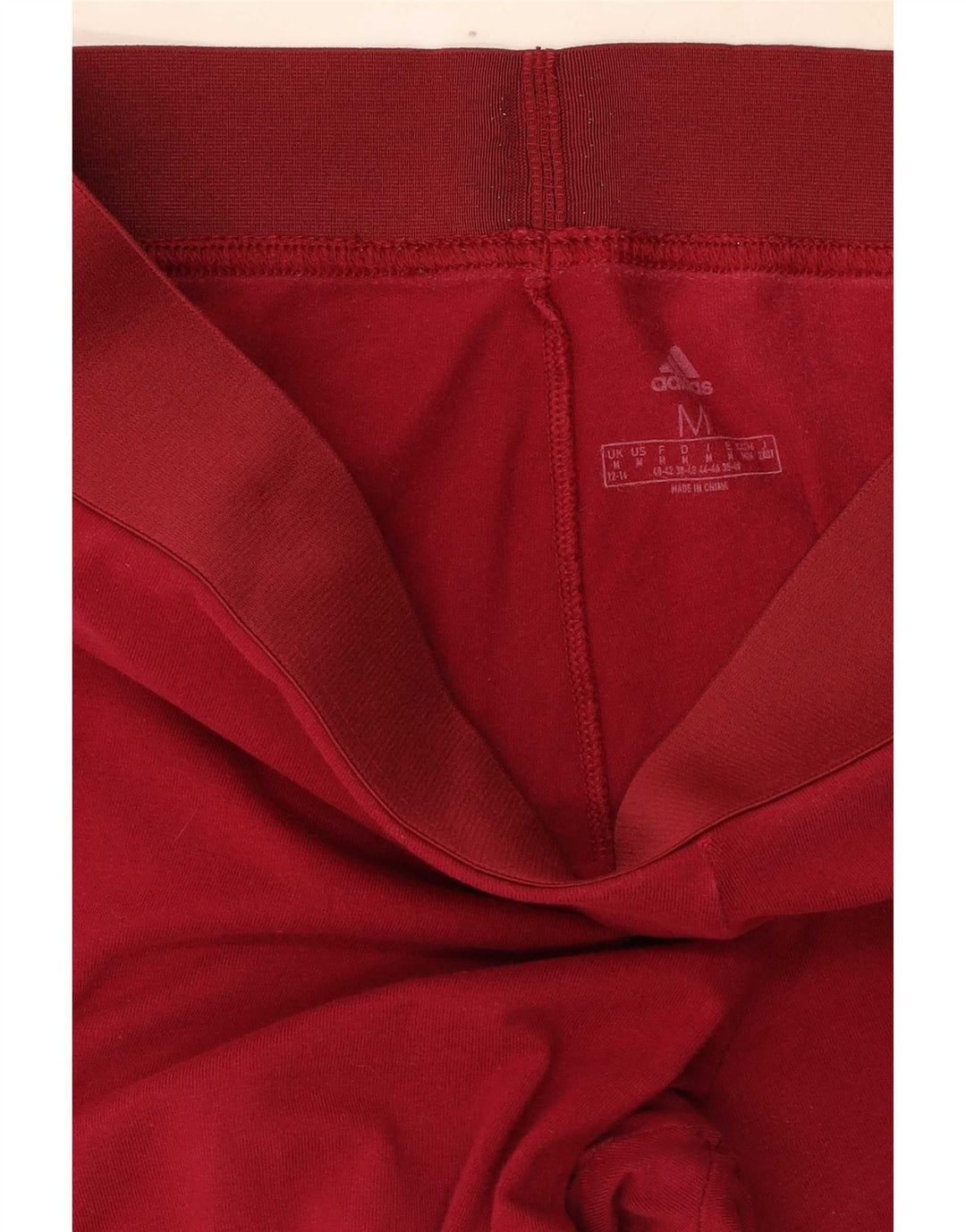 Adidas Womens Leggings UK 12/14 Medium Red Cotton