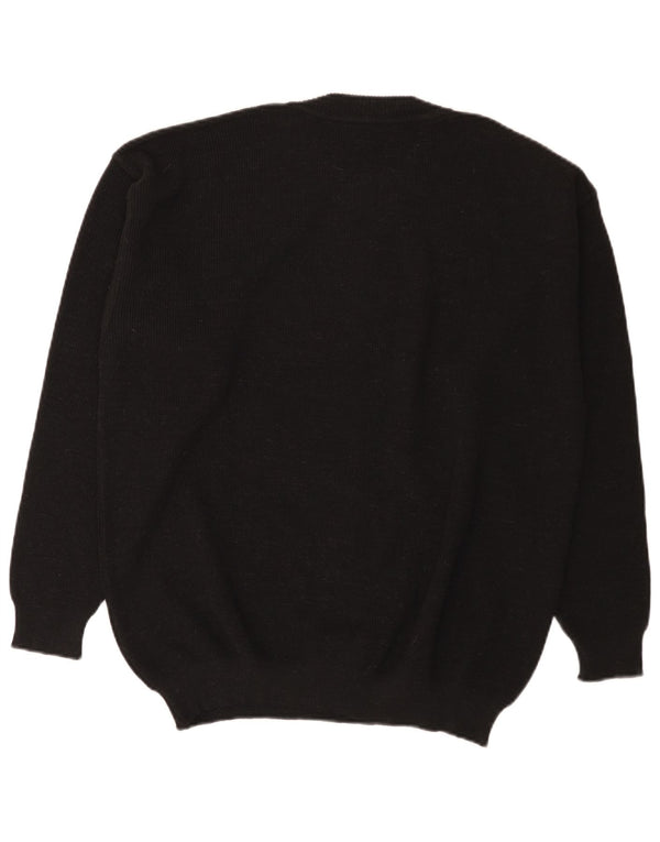 Cobra Mens Crew Neck Jumper Sweater IT 52 Large Black Acrylic