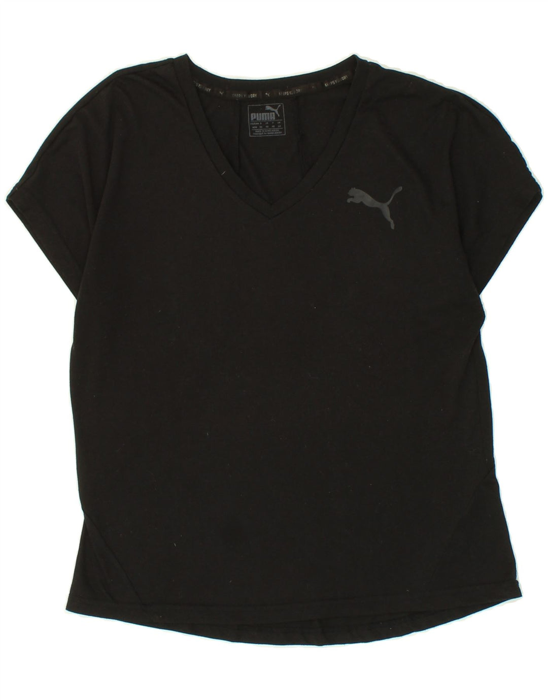 PUMA Womens T-Shirt Top UK 12 Medium Black Vintage Puma and Second-Hand Puma from Messina Hembry 