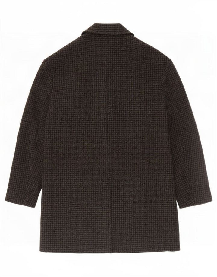Zara Manteau surdimensionné pour femme UK 6 XS Noir Pied-de-poule Polyester