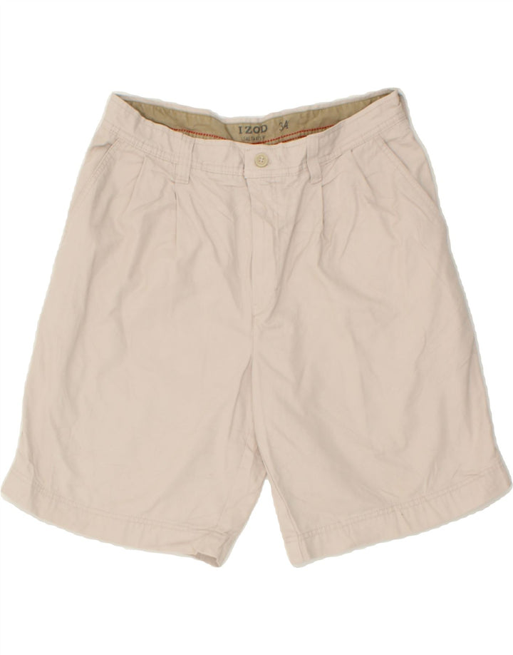 IZOD Mens Salt Water Pegged Chino Shorts W34 Large Beige Cotton Vintage Izod and Second-Hand Izod from Messina Hembry 