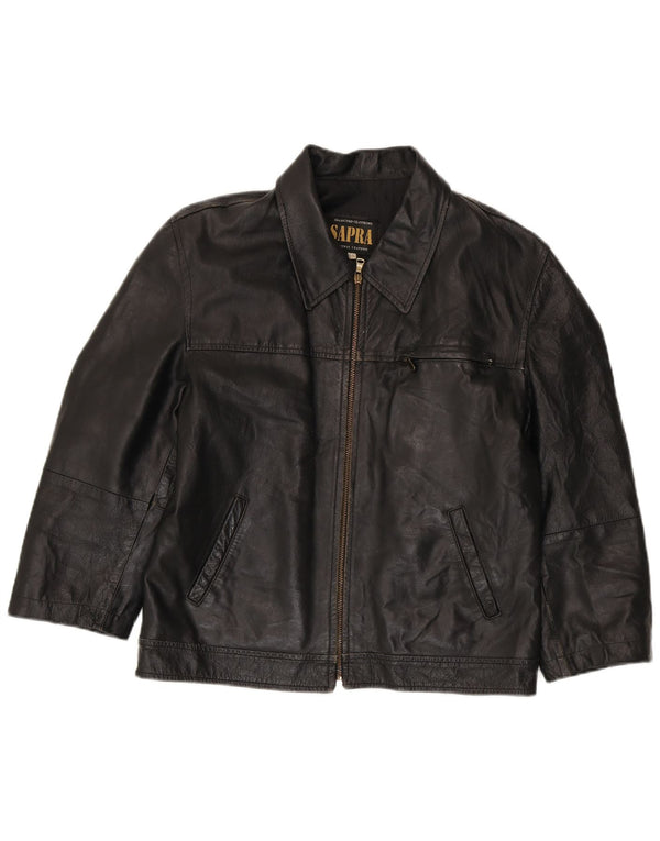 Vintage Damen Lederjacke IT 50 XL Schwarz