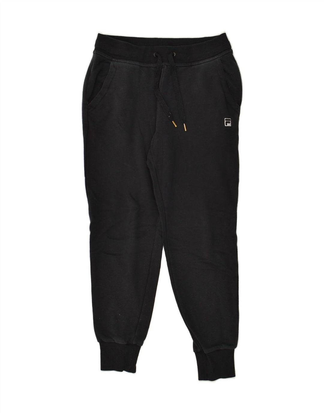 FILA Mens Tracksuit Trousers Joggers Small Black Cotton | Vintage Fila | Thrift | Second-Hand Fila | Used Clothing | Messina Hembry 