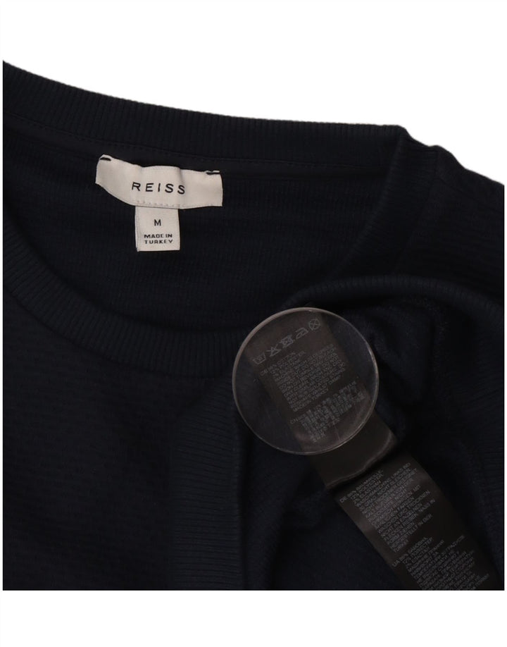 Reiss Mens Crew Neck Jumper Sweater Medium Navy Blue Cotton