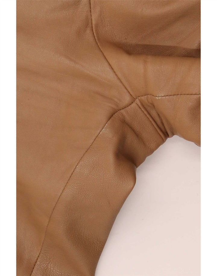 Conbipel Pantalones de cuero con corte de bota para mujer IT 46 Large W34 L32 Beige