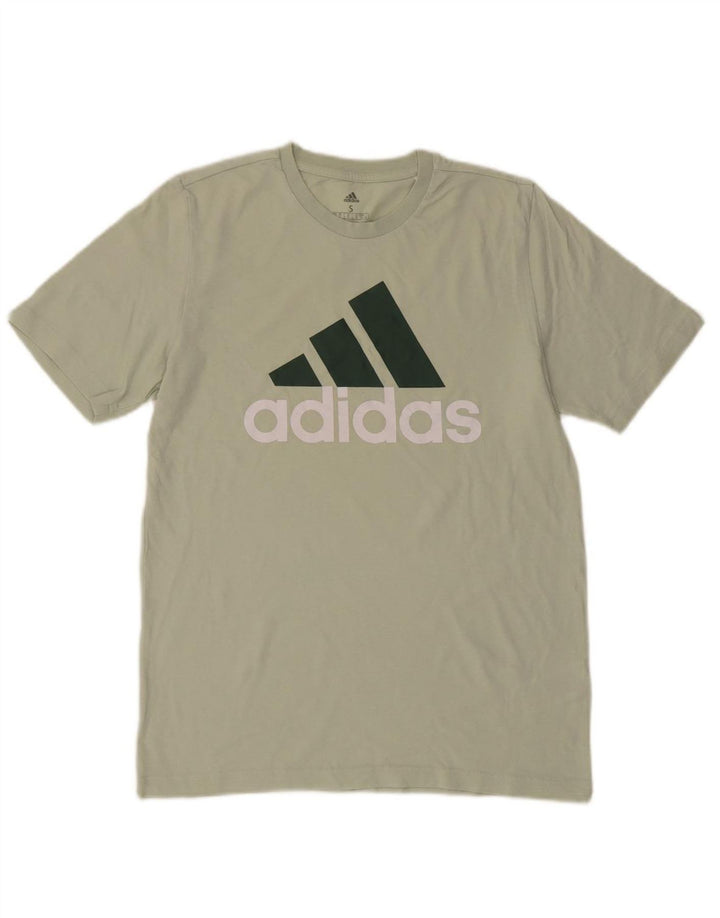 ADIDAS Mens Graphic T-Shirt Top Small Grey Cotton