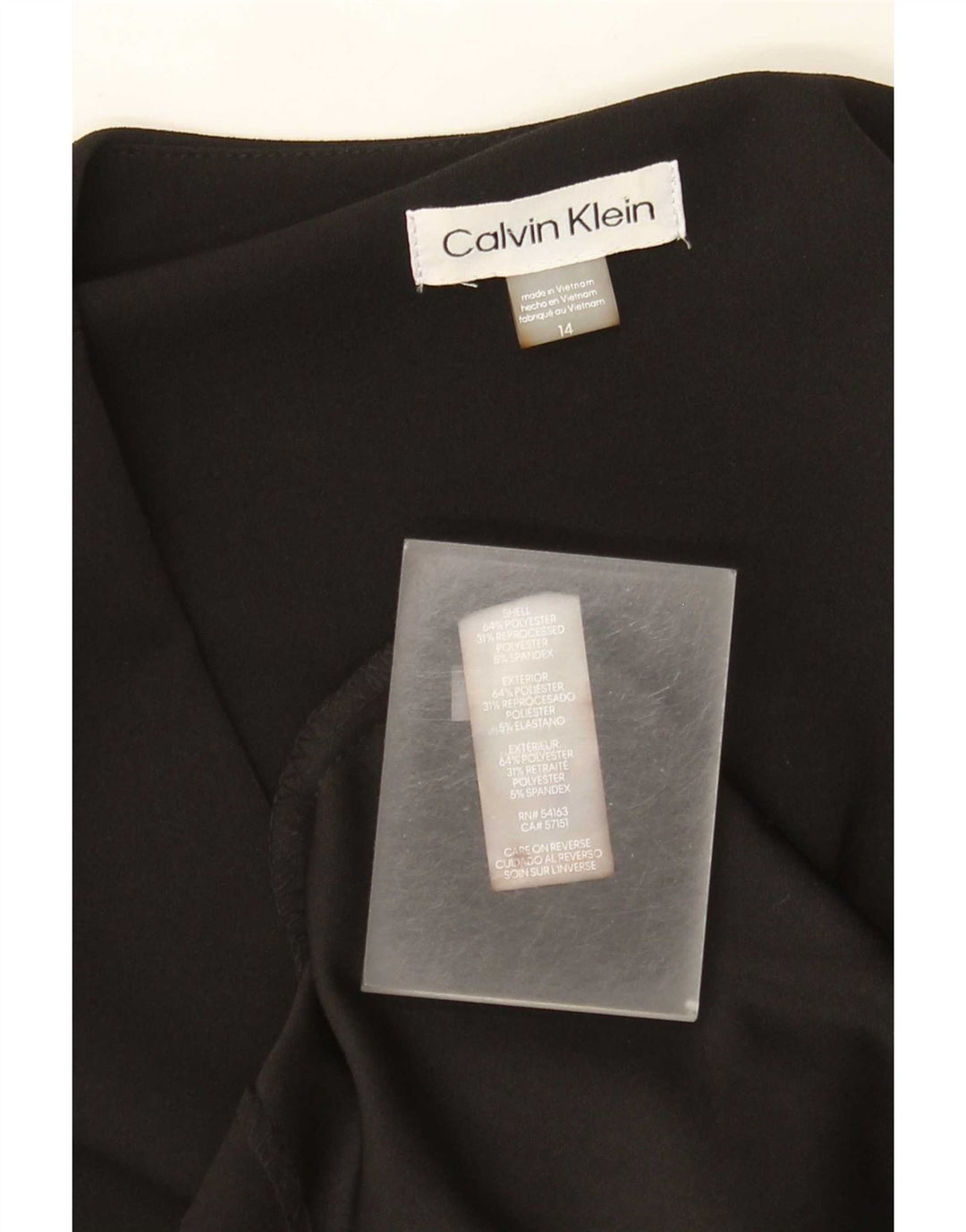 Abito tubino senza maniche da donna Calvin Klein US 14 Large Nero Poliestere