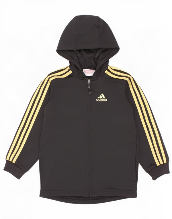 Adidas Sudadera con capucha y cremallera para niños 2-3 años Negro Poliéster