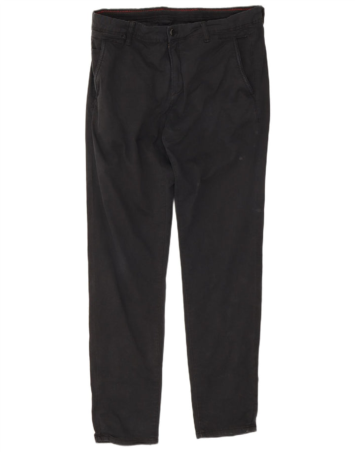 Zara Mens Slim Chino Trousers EU 40 Medium W31 L30 Black