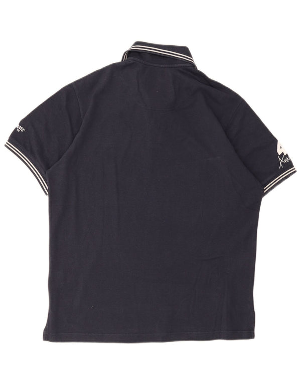 Murphy & Nye Herre grafisk poloshirt Medium marineblå bomuld