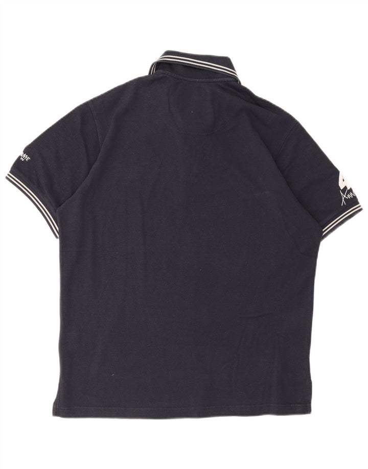 Murphy & Nye Mens Graphic Polo Shirt Medium Navy Blue Cotton