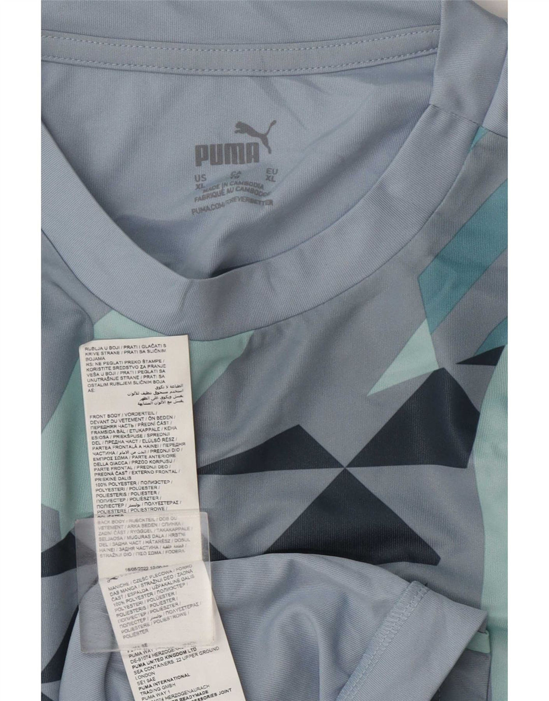 Camiseta Puma Hombre Top XL Poliéster Geométrico Azul