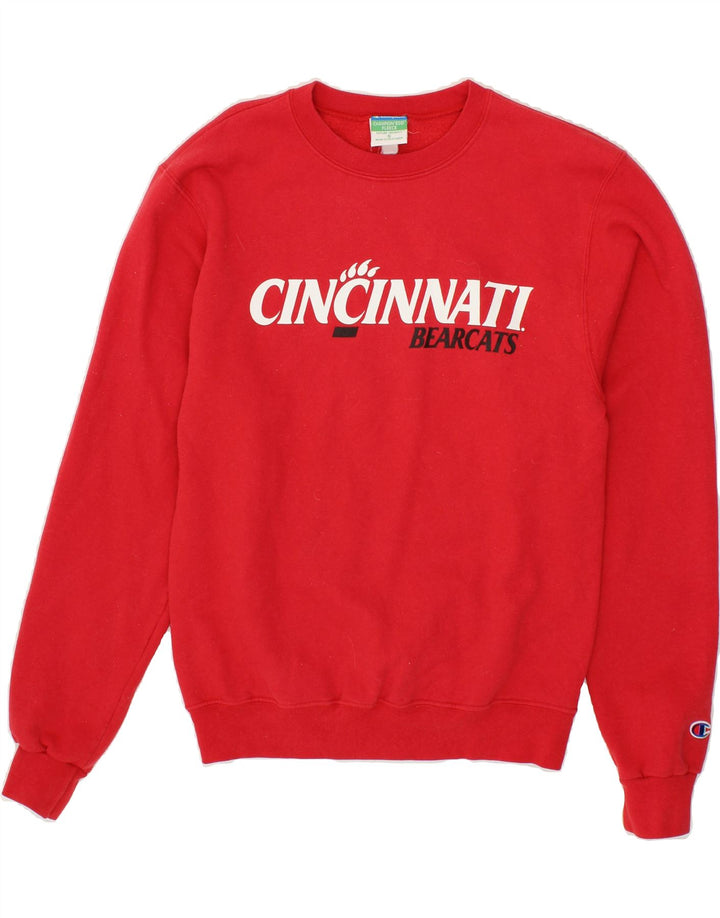 CHAMPION Mens Cincinnati Bearcats Graphic Sweatshirt Jumper Small Red Vintage Champion and Second-Hand Champion from Messina Hembry 