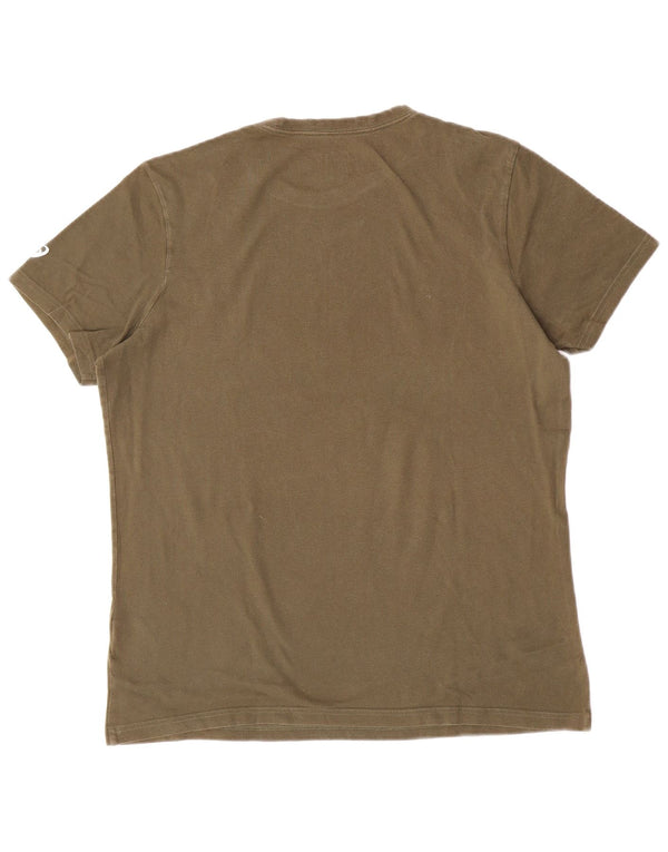 Asics - Camiseta gráfica para hombre, talla grande, color caqui, algodón