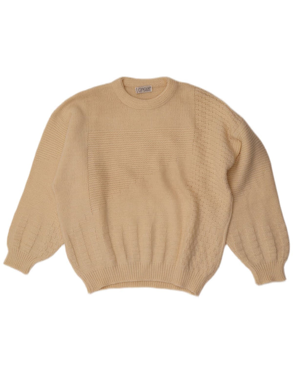 Clinique Womens Crew Neck Jumper Sweater UK 18 XL Off White