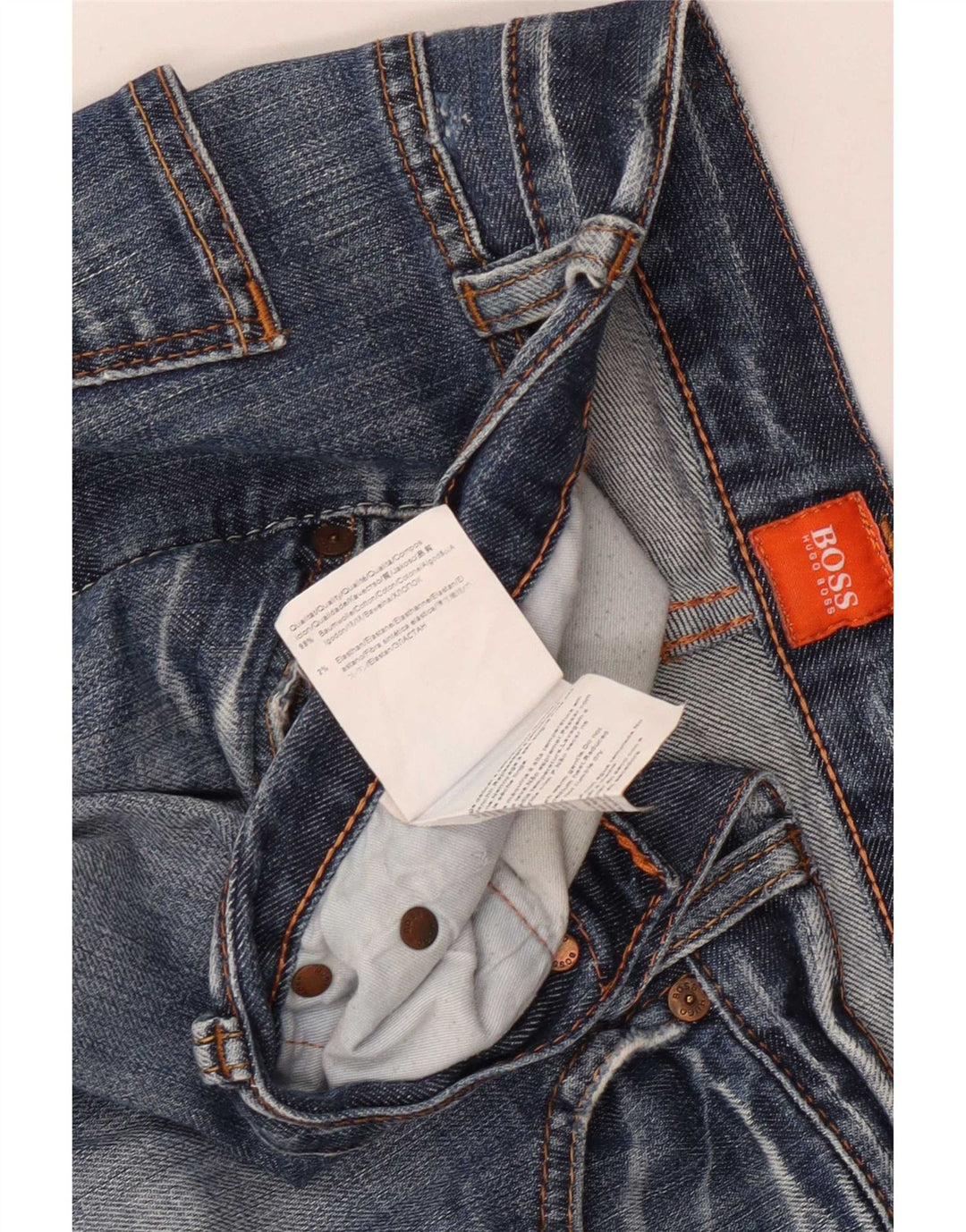 Hugo Boss Jean droit W38 L32 en coton bleu pour homme