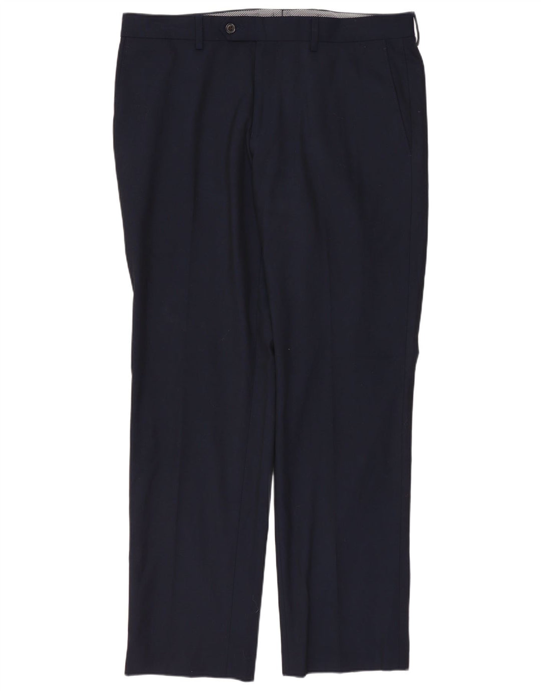 CHAPS Mens Straight Suit Trousers W34 L30 Navy Blue Polyester