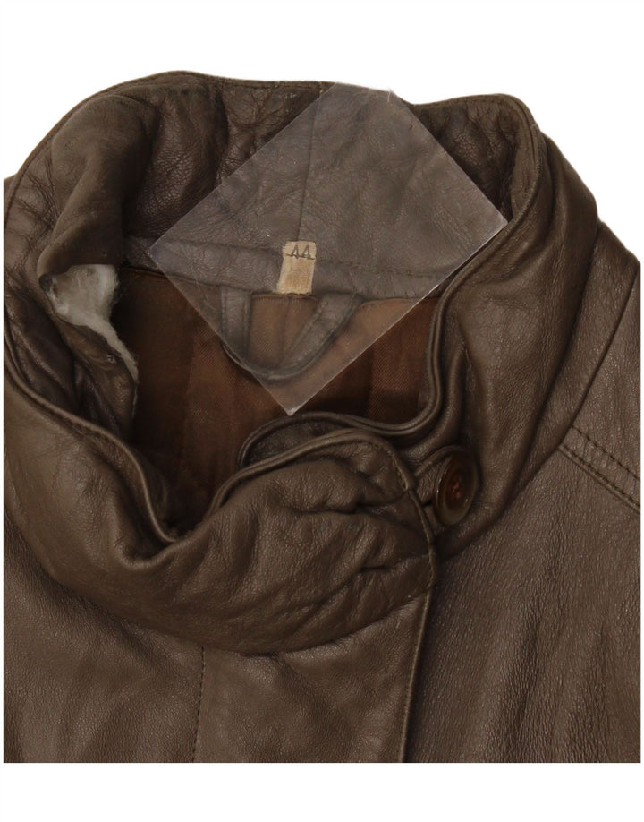 Vintage Damen Lederjacke IT 44 Mittelgrau