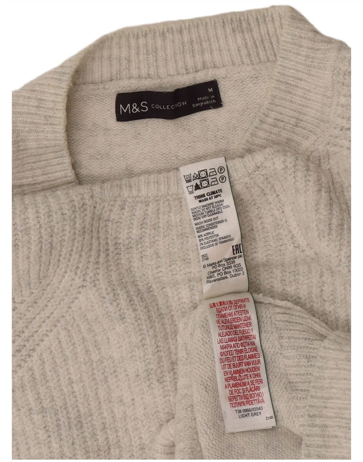 Maglione maglione con scollo a barca da donna Marks & Spencer UK 14 Grigio medio chiazzato