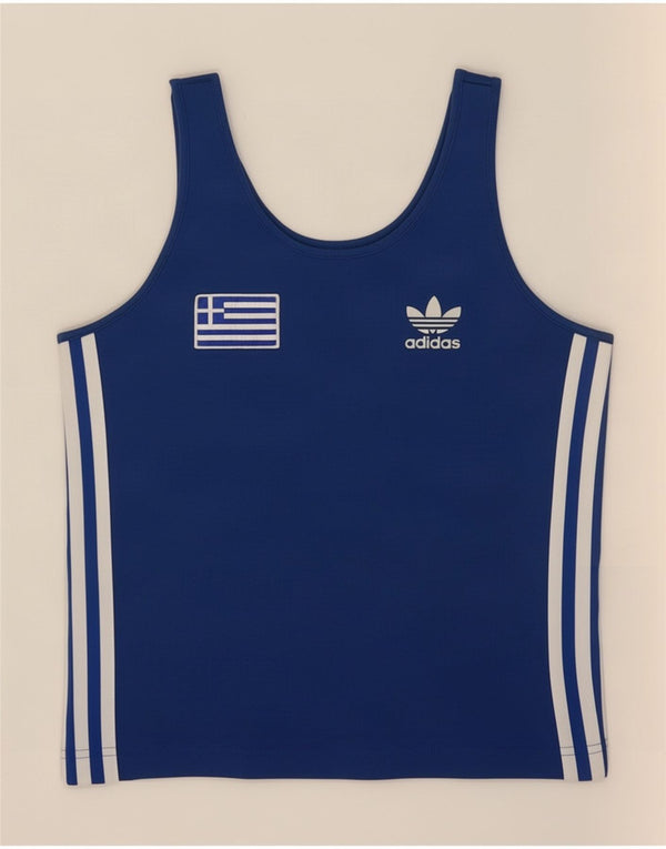 Adidas ženski kratki prsluk UK 10 Small Blue Cotton