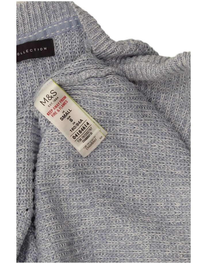 Marks & Spencer Womens Oversized Boat Neck Jumper Sweater UK 10 Small Blue
