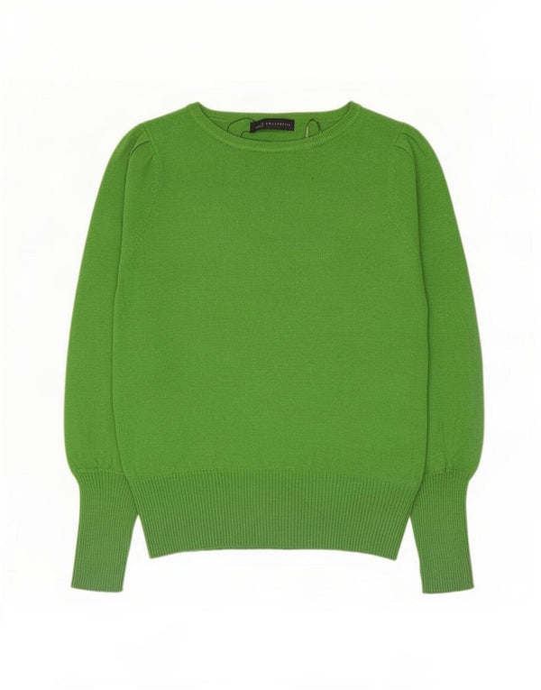 Suéter feminino Marks & Spencer com gola canoa e viscose verde médio Reino Unido 12