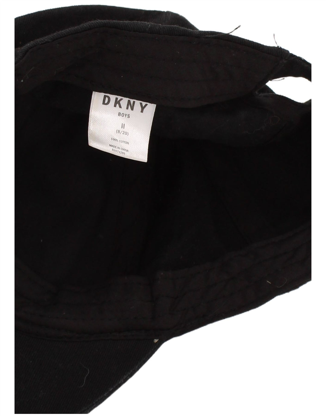 Dkny Boys Graphic Baseball Cap One Size Black Cotton