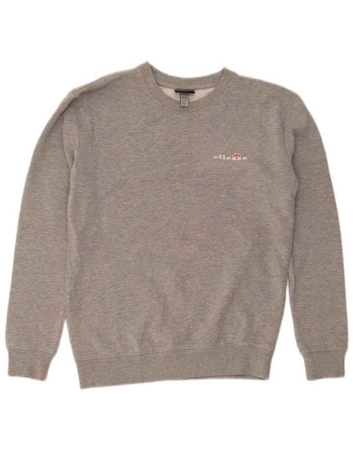 Ellesse Womens Sweatshirt Jumper UK 8 Small Grey Flecked Cotton