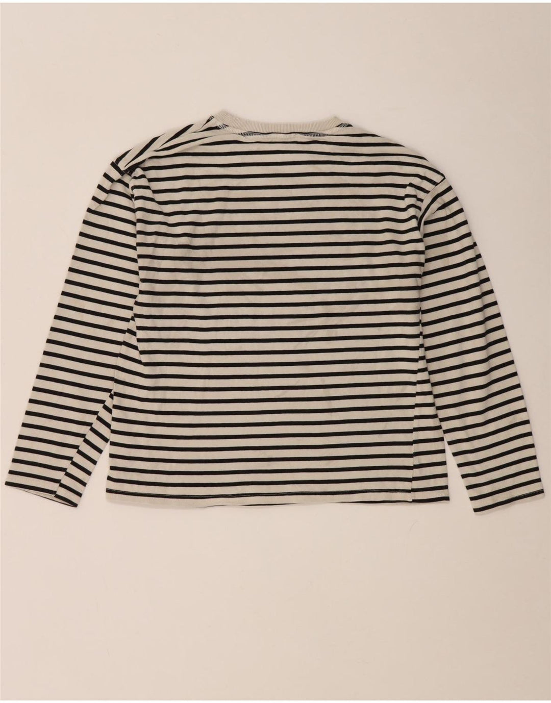 Zara Womens Top Long Sleeve UK 10 Small White Striped