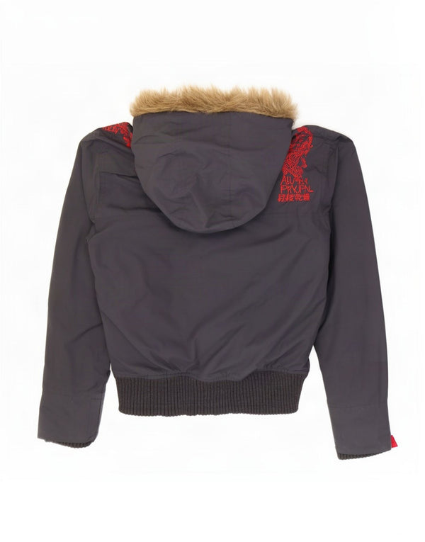 Giubbotto bomber oversize con cappuccio da donna The Windbomber Superdry UK 6 XS grigio