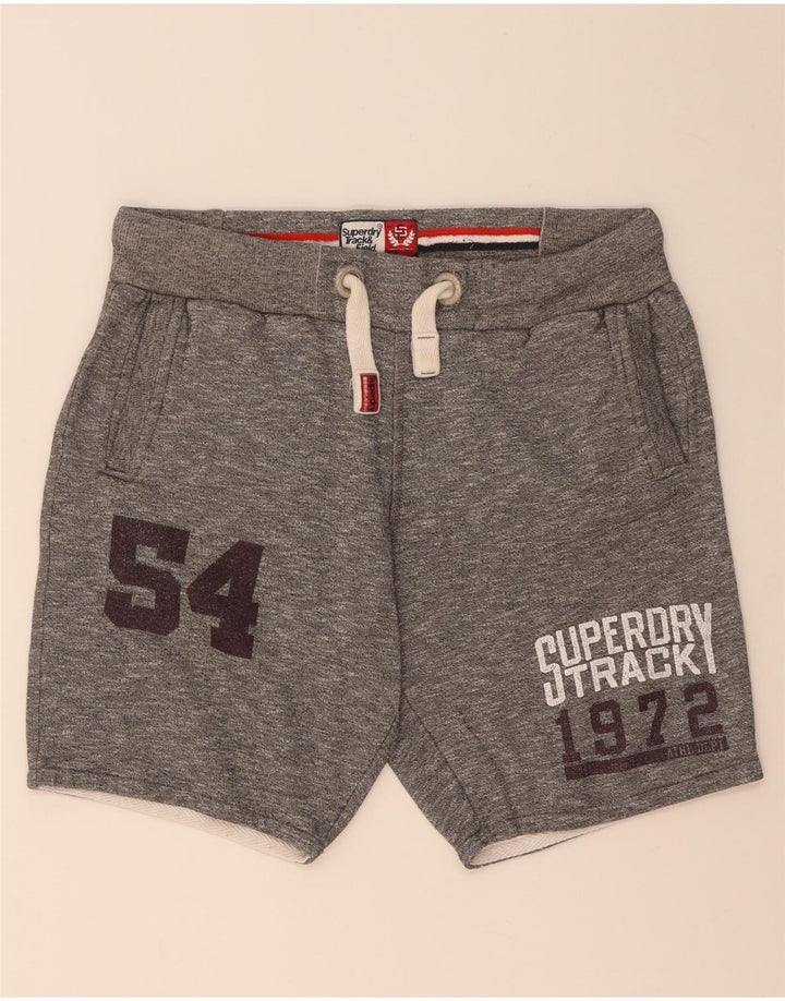 Superdry Mens Graphic Sport Shorts Medium  Grey Cotton
