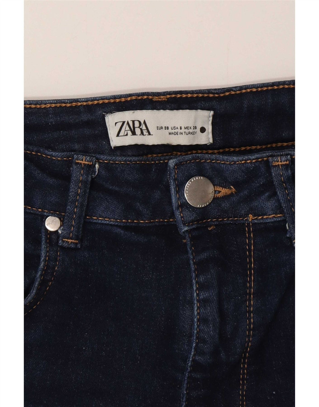 Blugi evazați pentru femei Zara EU 38 Mici W28 L33 Bleumarin
