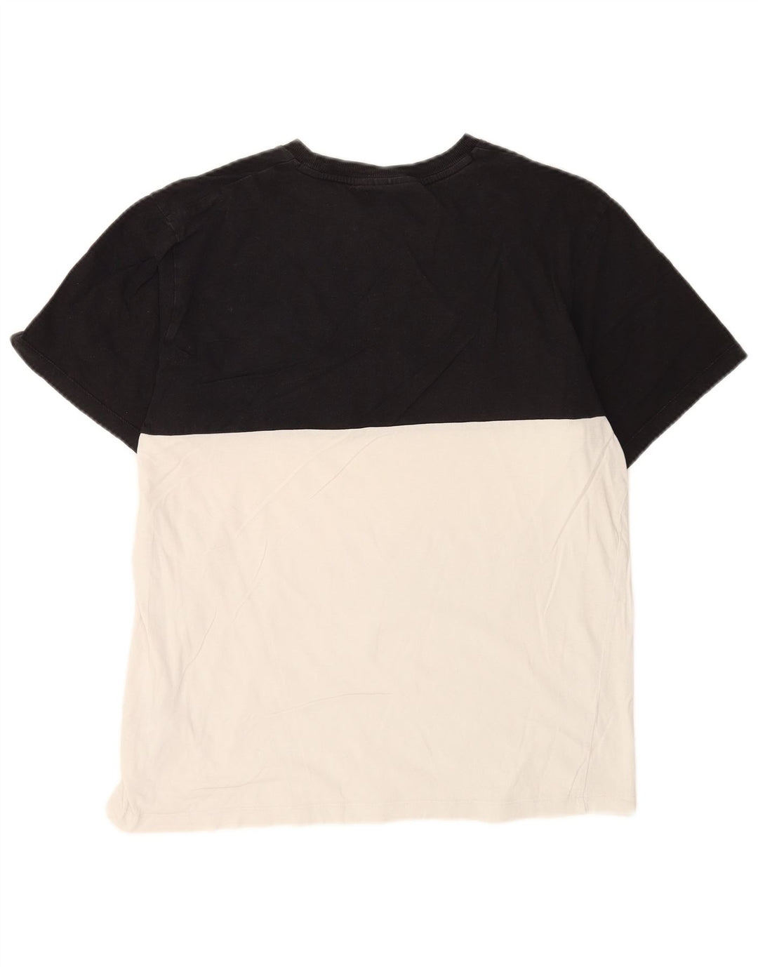 Fila Herre grafisk T-shirt Top Medium Sort Colourblock Bomuld