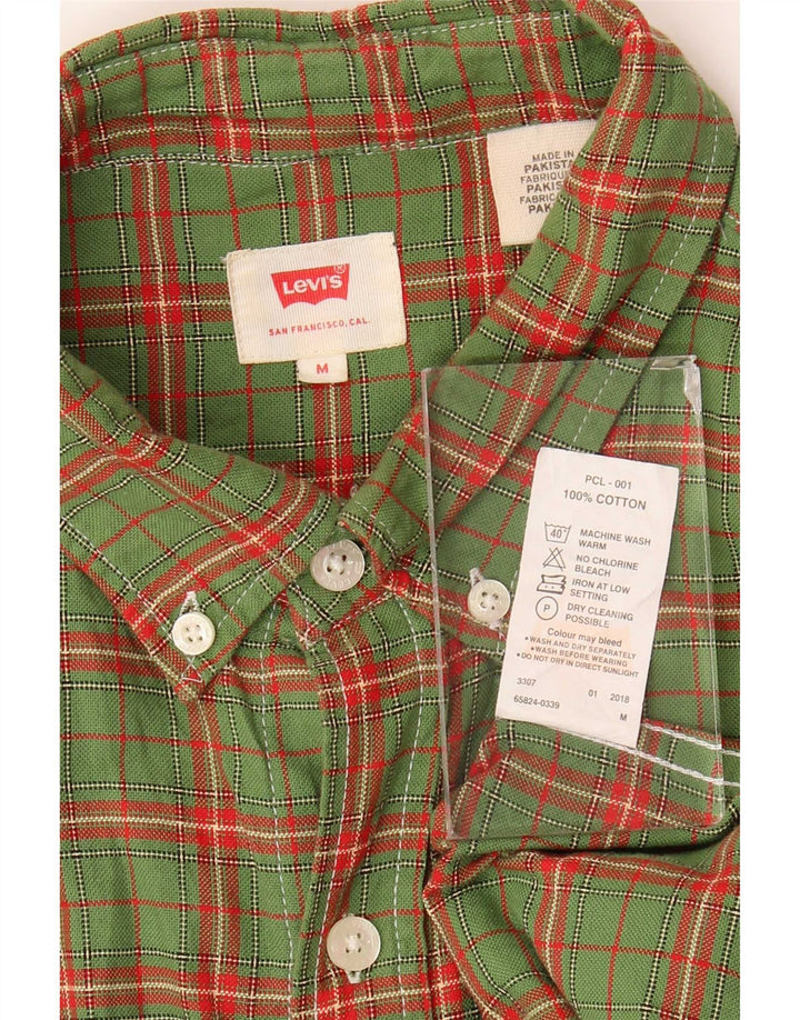 Levi's Mens Shirt Medium Green Check Cotton
