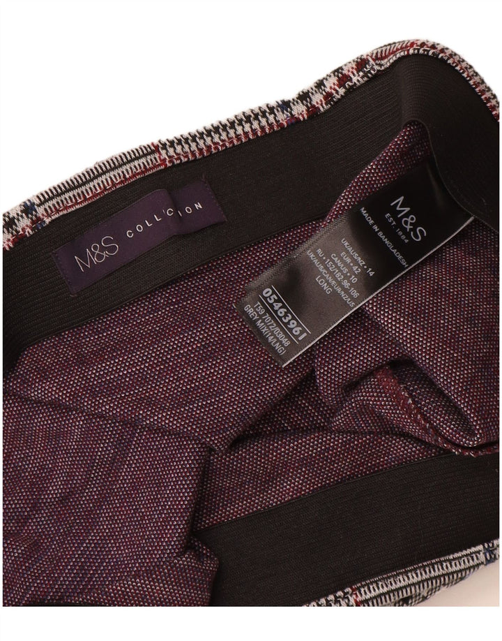 Marks & Spencer Damska prosta spódnica UK 14, duża, W32, szary poliester w kratę