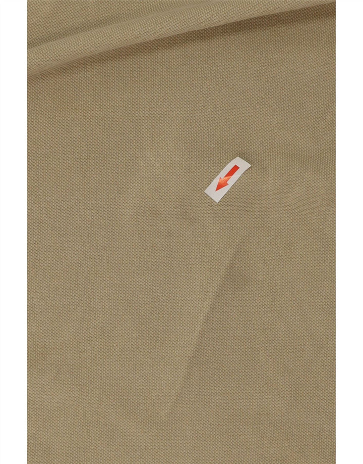 IZOD Mens Polo Shirt Large Beige Cotton