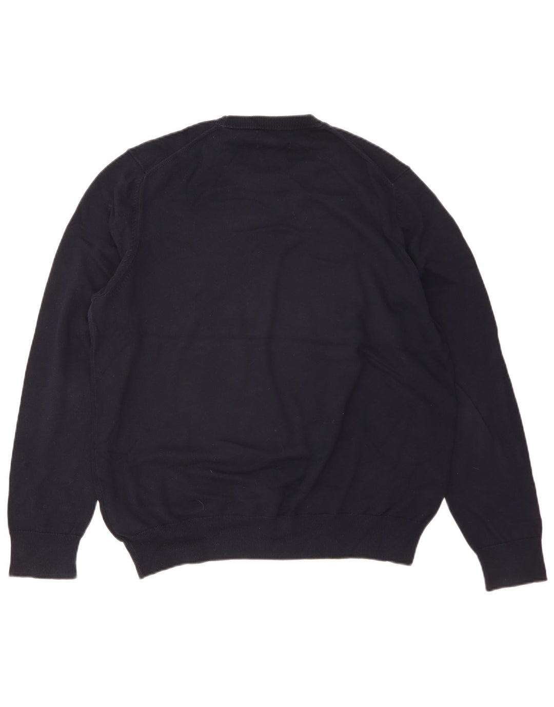 Marks & Spencer Mens Crew Neck Jumper Sweater XL Navy Blue Cotton
