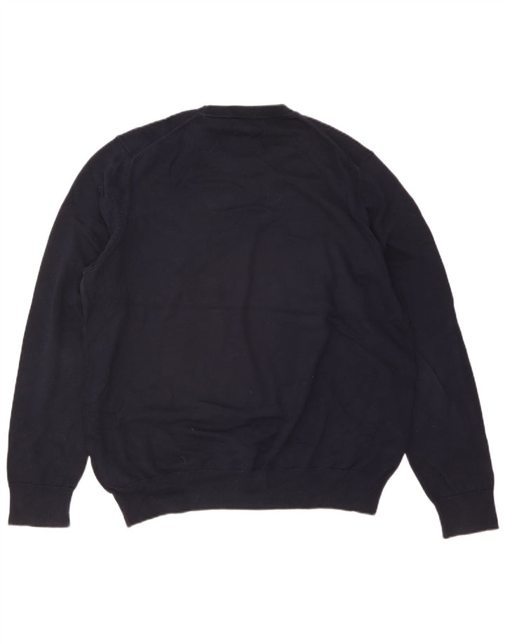 Marks & Spencer Mens Crew Neck Jumper Sweater XL Navy Blue Cotton