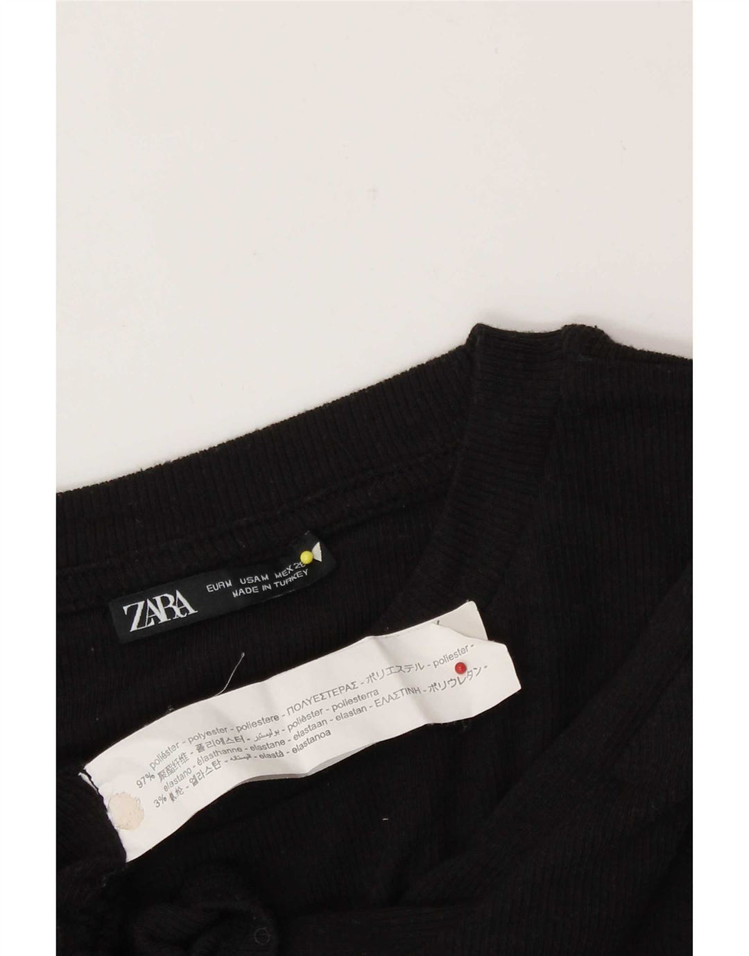 Zara Womens Crop Blouse Top UK 12 Medium Black Polyester