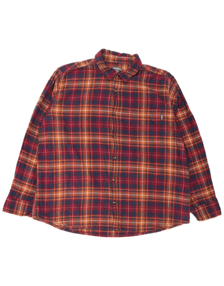 Eddie Bauer Chemise en flanelle pour homme 2XL en coton à carreaux multicolores