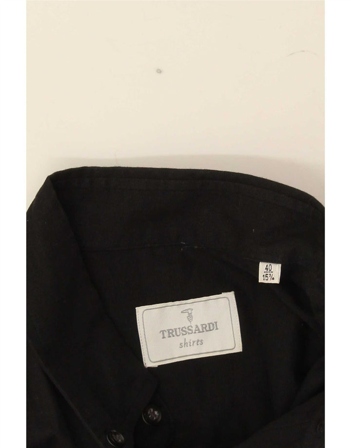 Camisa de manga corta para hombre Trussardi Talla 40 151/2 Mediana Negro