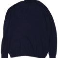 Zara Mens Roll Neck Jumper Sweater Large Navy Blue Viscose